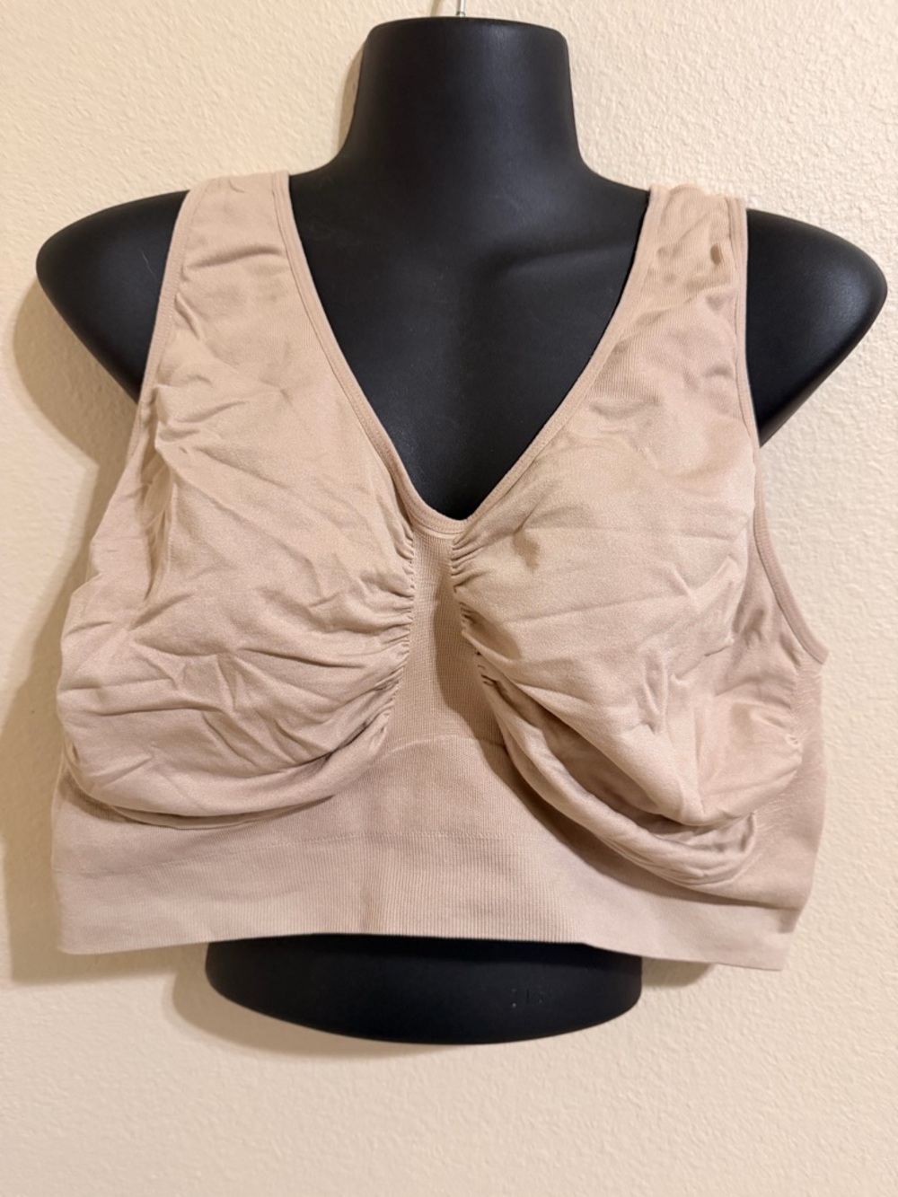 Avenue Beige Ruched Tank Bra